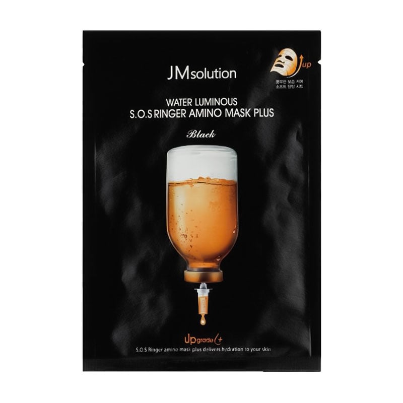 Ампульна тканинна маска для обличчя JMsolution Water Luminous S.O.S. Ringer Amino Mask Black з амінокислотами, 28 мл