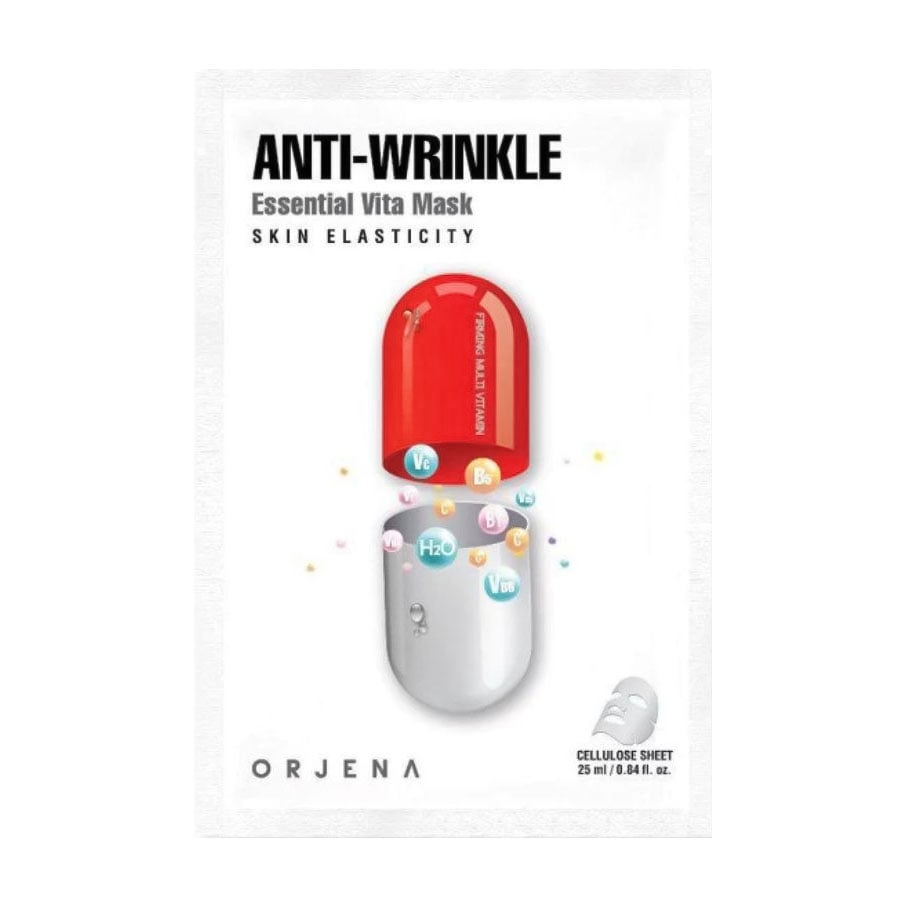 Антивікова тканинна маска для обличчя ORJENA Anti-Wrinkle Essential Vita Mask Skin Elasticity, 25 мл